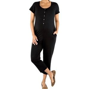 Belabumbum Henley Romper - Jet Black